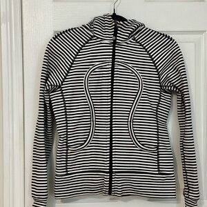 Striped Black and White lululemon Scuba Hoodie